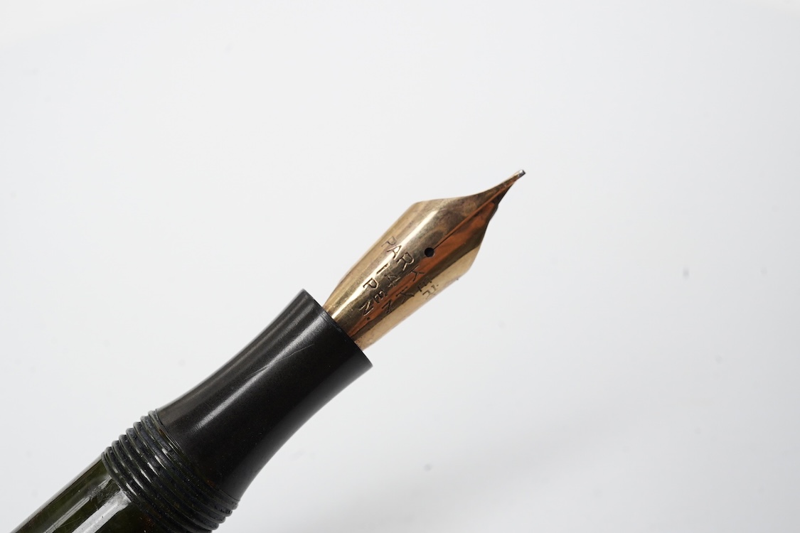 A rare Parker Duofold fountain pen, Made in the UK, fitted with 14ct. gold nib - rare colour